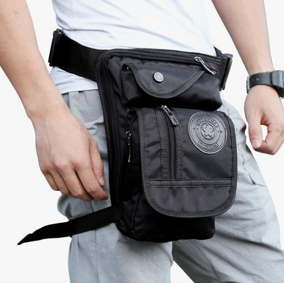 NWT Aolailud Unisex thigh drop leg bag in black - Picture 1 of 6